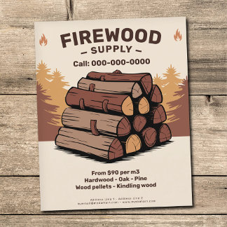 Stacks of Split Logs - Firewood Supply Flyer