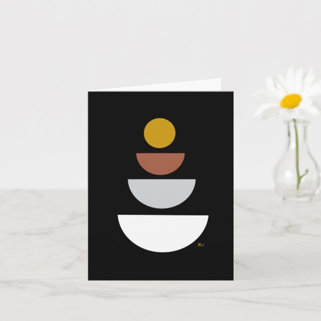 Stackte Kreise und halbe Kreise Mitteilungskarten (Kleine Pflanze)