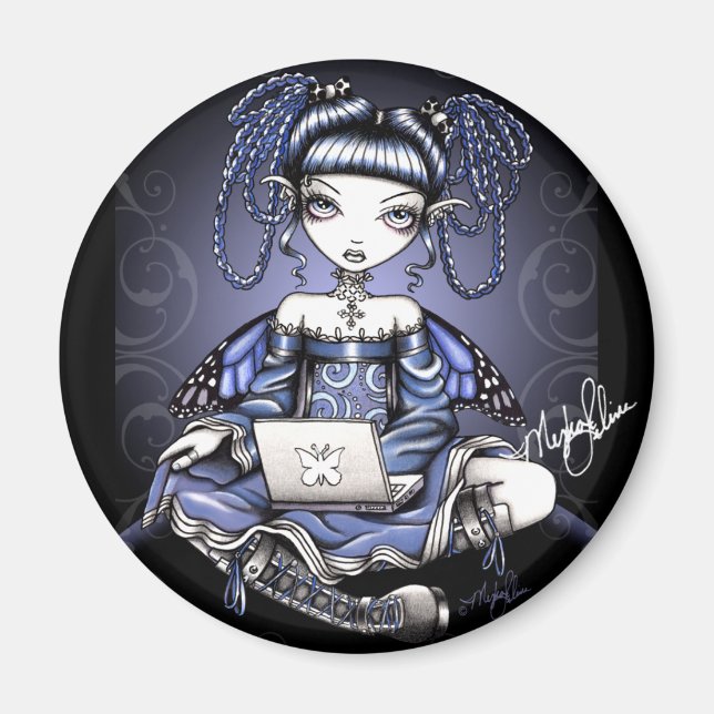 Stacy Blue Labrador Top Fairy Magnet (Vorne)