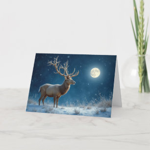 Stade d'hiver Lune neige - Carte de Noël