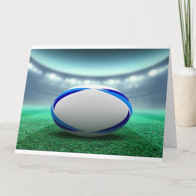 Stadion Floodlit und Rugby Ball Karte (Vorderseite)