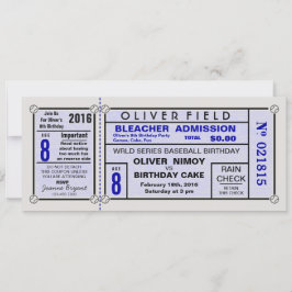 Stadion Ticket Baseball Blue Birthday Save The Date