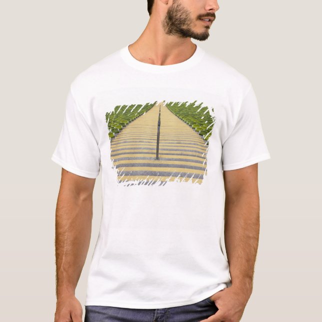 Stadionstreppenhaus zwischen Reihen der grünen T-Shirt (Vorderseite)