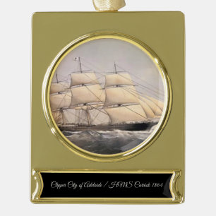 Stadt Adelaide Clipper Schiff 1800 Banner-Ornament Gold