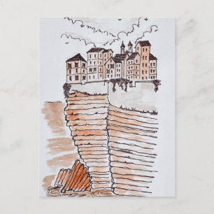 Stadt am Kliff von Bonifacio, Korsika, Frankreich Postkarte