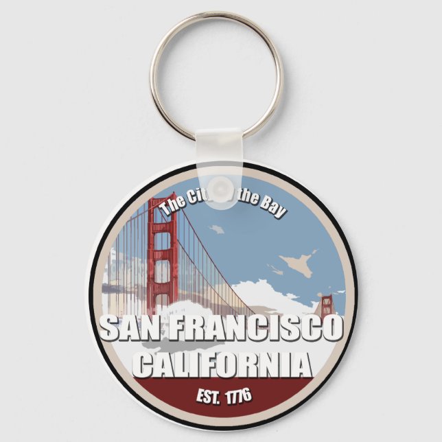 Stadt an der Bucht, San Francisco Kalifornien Schlüsselanhänger (Vorderseite)