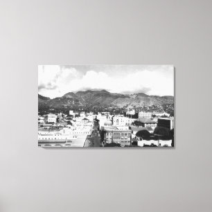 Stadt-Ansicht Honolulus, Hawaii Aloha vom Turm Leinwanddruck