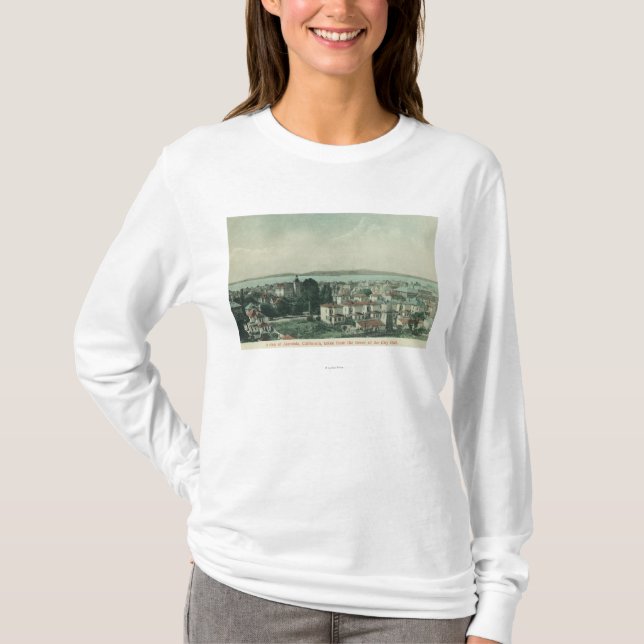 Stadt-Ansicht von Rathaus TowerAlameda, CA T-Shirt (Vorderseite)