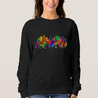 Stadt Aquarell-Skyline Heimatstaat-Souvenir Canber Sweatshirt