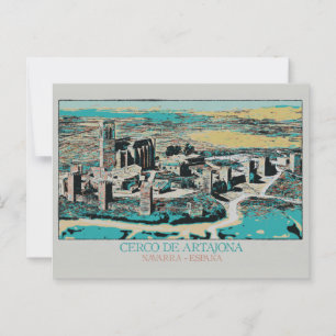 Stadt Artajona, Navarra, Spanien Postkarte