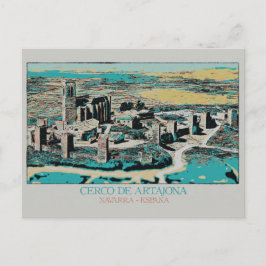 Stadt Artajona, Navarra, Spanien Postkarte