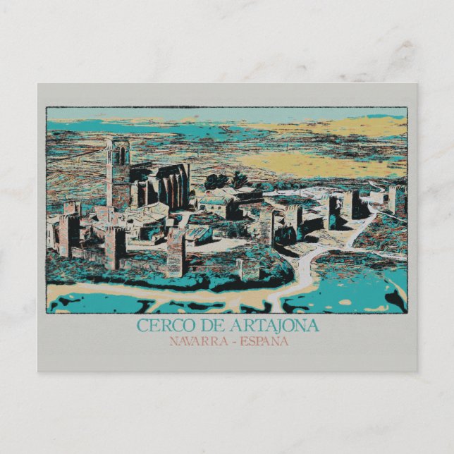 Stadt Artajona, Navarra, Spanien Postkarte (Vorderseite)