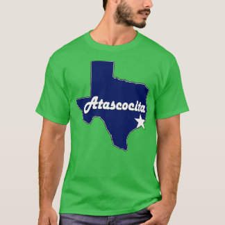 Stadt Atascocita Texas Lone Staat Karte Navy Blue T-Shirt