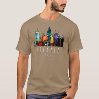 Stadt Atlanta GA Wasserfarbe T-Shirt