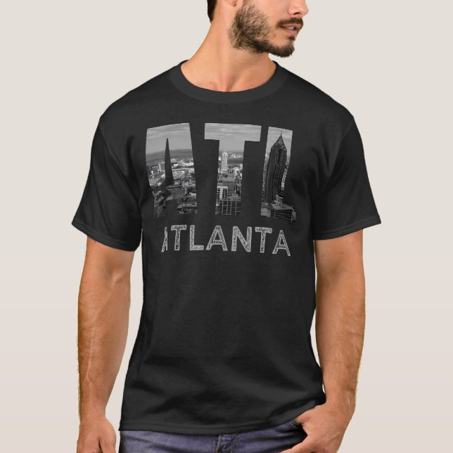 Stadt Atlanta Georgia Skyline City Downtown T-Shirt (Vorderseite)