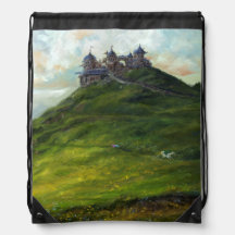 Stadt auf der Berglandschaft Fantasy Landschaft sc