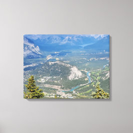 Stadt Banff vom Gipfel des Schwefelberges Leinwanddruck
