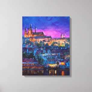 Stadt bei Nacht Leinwanddruck