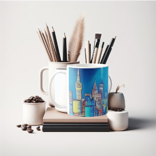 Stadt bei Nacht Tasse nur für Sie.