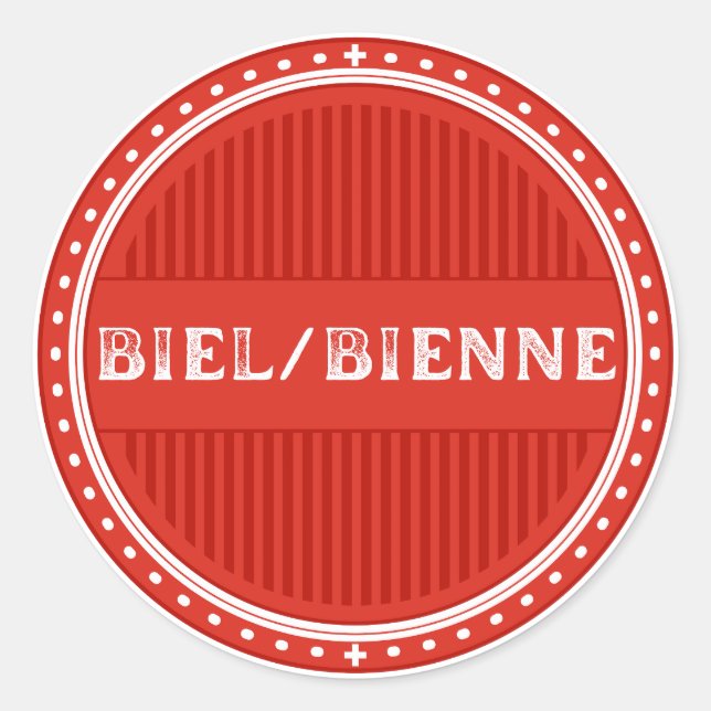 Stadt Biel/Bienne Pride-Emblem – Schweizer Identit Runder Aufkleber (Vorderseite)