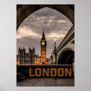 Stadt-Big- BenSehenswürdigkeit Englands London Poster