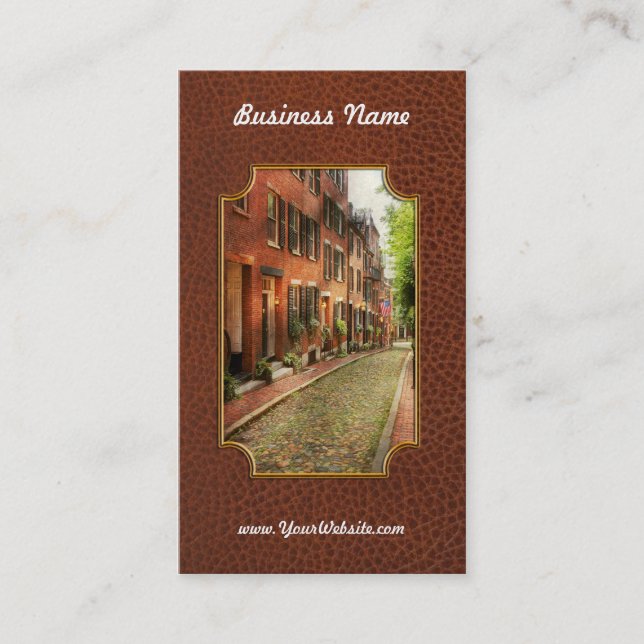 Stadt - Boston MA - Acorn Street Visitenkarte (Vorderseite)