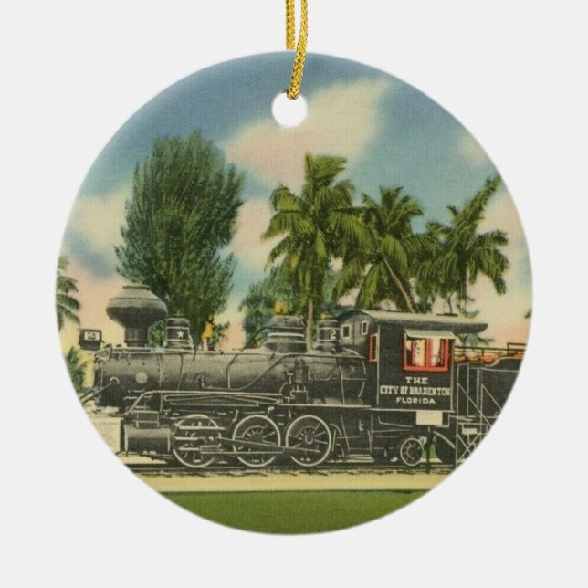 Stadt Bradenton Dampflokomotive Keramik Ornament (Vorne)