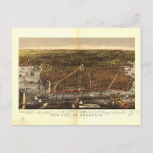Stadt Brooklyn New York von Currier und Ives 1879 Postkarte