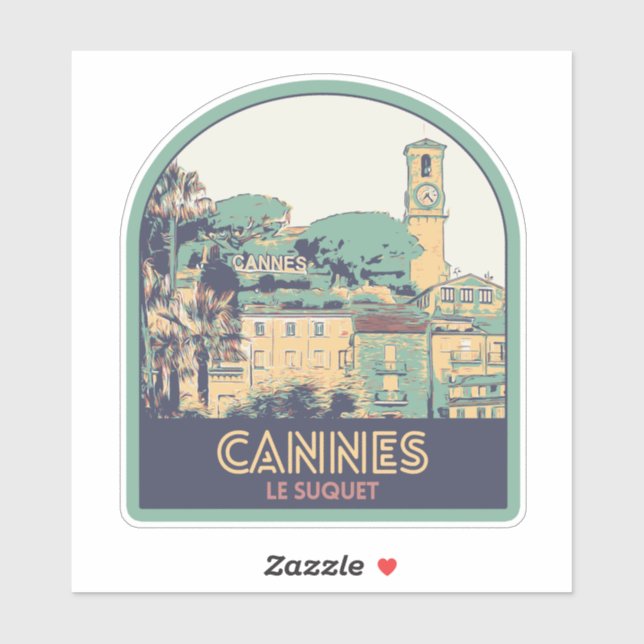 Stadt Cannes Frankreich Aussicht auf suquet Altsta Aufkleber (Blatt)