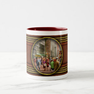 Stadt - Chicago - Einkaufsmengen 1940 Zweifarbige Tasse