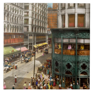 Stadt - Chicago IL - Hektik und Trubel 1907 Fliese