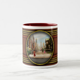 Stadt - Chicago IL - The Magnificent Mile 1940 Zweifarbige Tasse