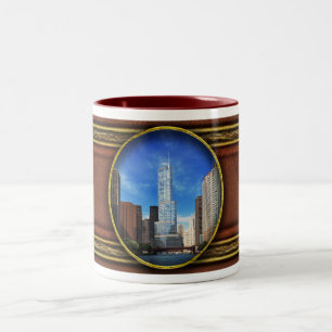 Stadt - Chicago IL - Trump Tower Zweifarbige Tasse
