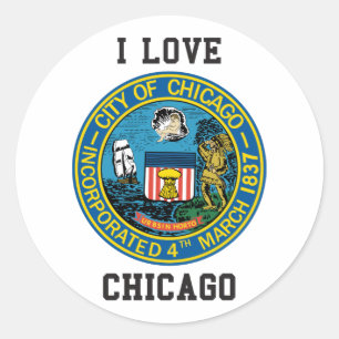 Stadt Chicago Siegel Runder Aufkleber
