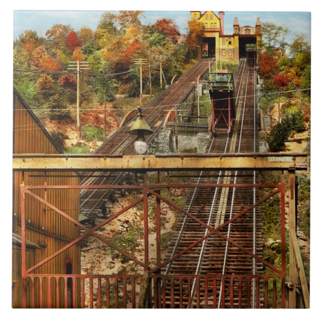 Stadt - Cincinnati OH - Price Hill Incline 1906 Fliese (Vorderseite)