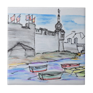 Stadt Concarneau Finistere, Bretagne Fliese