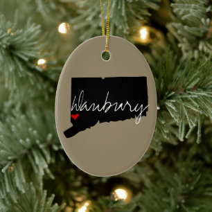 Stadt Connecticut Keramik Ornament