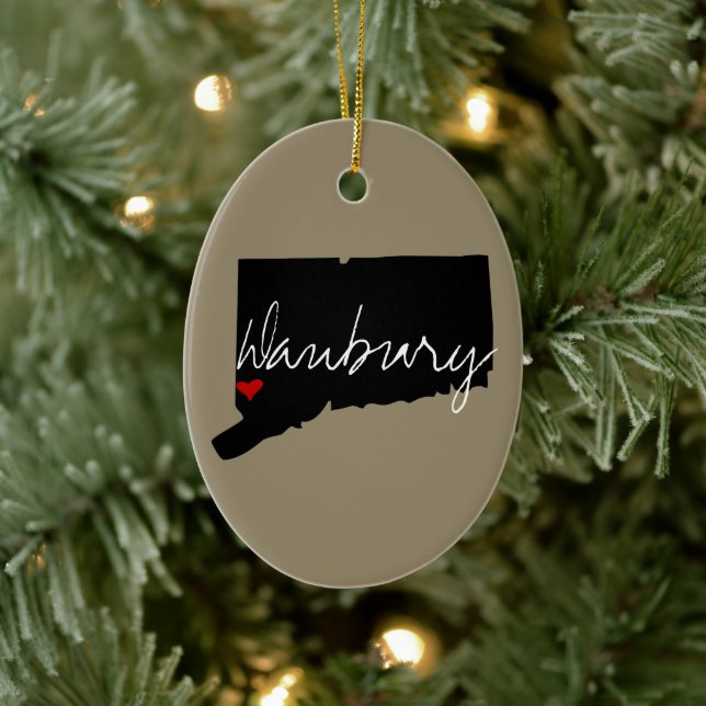 Stadt Connecticut Keramik Ornament (Baum)