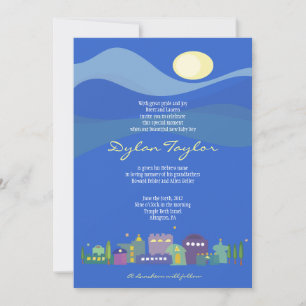 Stadt David Jewish Baby Naming Invitation Hebrew Einladung