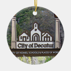 Stadt Decatur Georgien Weihnachtsfeierlichkeiten Keramik Ornament