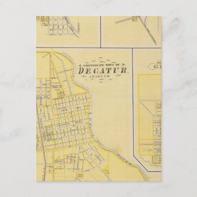 Stadt Decatur Postkarte (Vorderseite)
