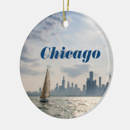 Stadt der Chicago-Weihnachtsverzierungen - Skyline Keramikornament
