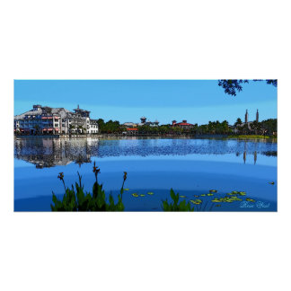 Stadt der Feier Florida und See Poster