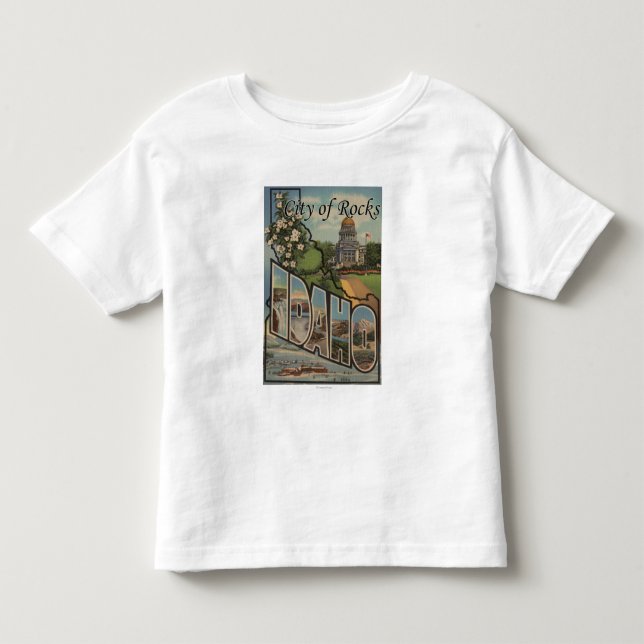 Stadt der Felsen, Idaho - große Buchstabe-Szenen Kleinkind T-shirt (Vorderseite)