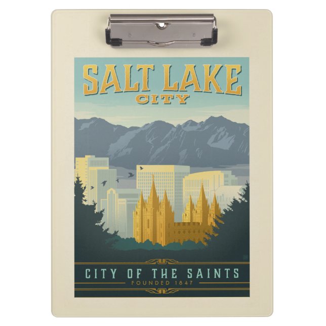 Stadt der Heiligen | Salt Lake City, Utah Klemmbrett (Vorderseite)