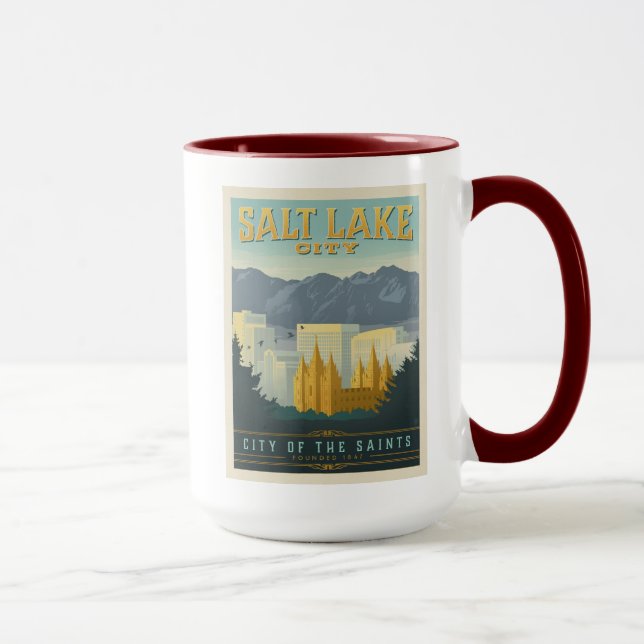 Stadt der Heiligen | Salt Lake City, Utah Tasse (Rechts)