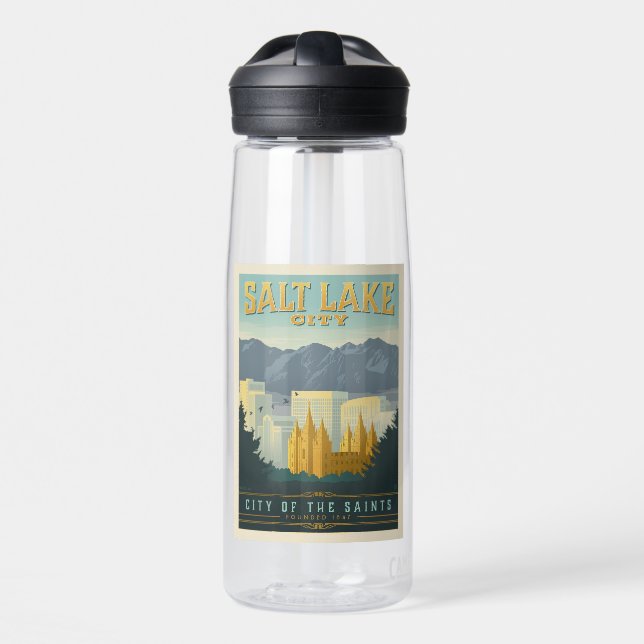 Stadt der Heiligen | Salt Lake City, Utah Trinkflasche (Vorne)