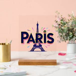 Stadt der Lichter: Bold Paris Typografy Art Acrylschild
