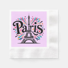 Stadt der Lichter: Bold Paris Typografy Art Serviette