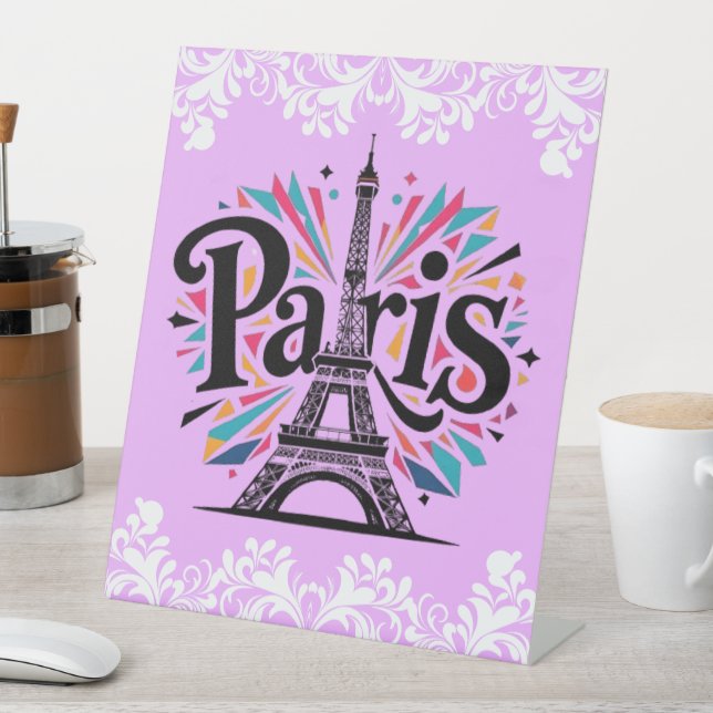 Stadt der Lichter: Bold Paris Typografy Art Sockelschild (In Situ)